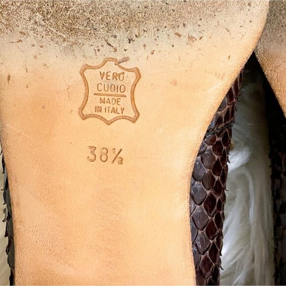 Patrick Cox Wannabe 90s Snake Skin Lace-Up Moc Shoes EU 38.5 / US 8–8.5 Vintage - Picture 9 of 9